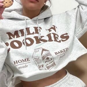Milf N’ Cookies cropped hoodie BNWT